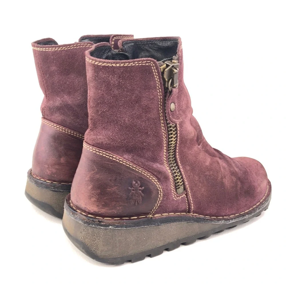 Fly London Marl Purple Suede Ankle Boots EUR 39
